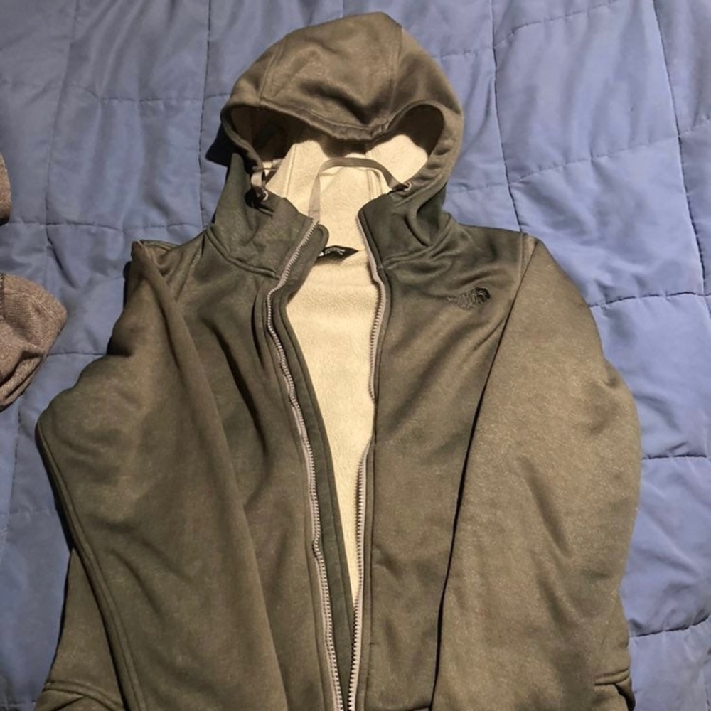 The North Face hooded zip up sweatshirt